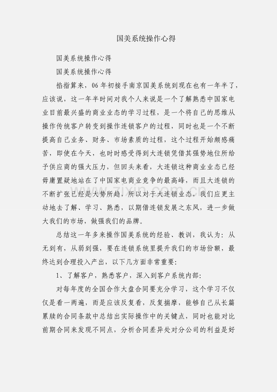 国美系统操作心得.docx_第1页
