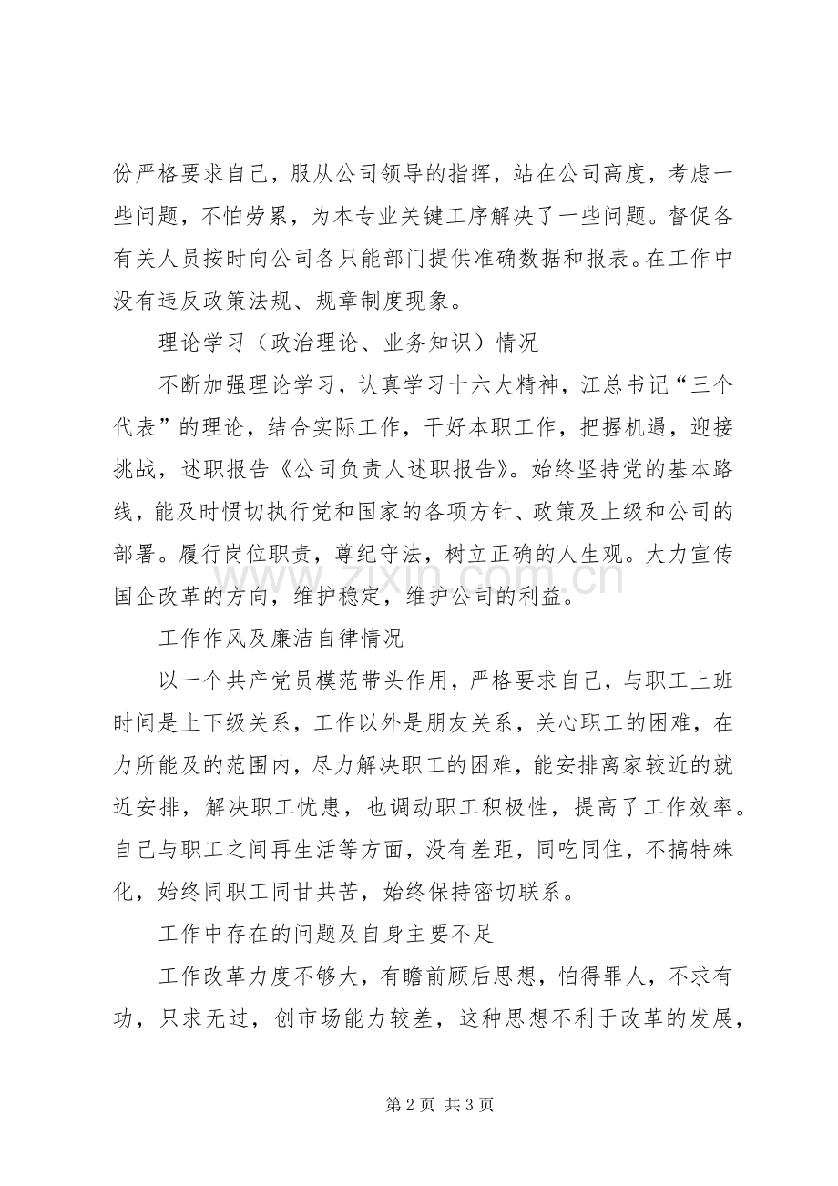 关于公司负责人述职报告.docx_第2页