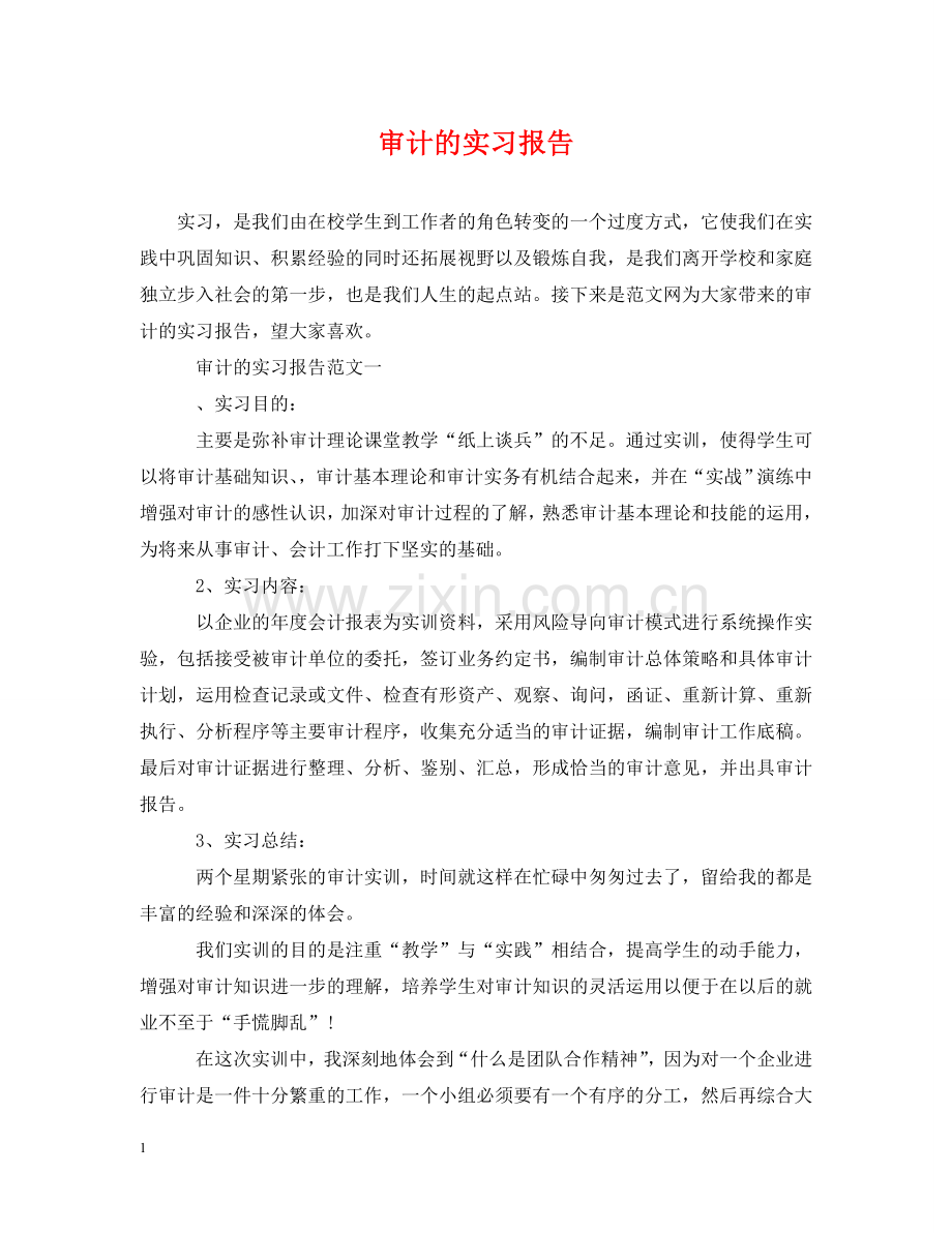 审计的实习报告 .doc_第1页