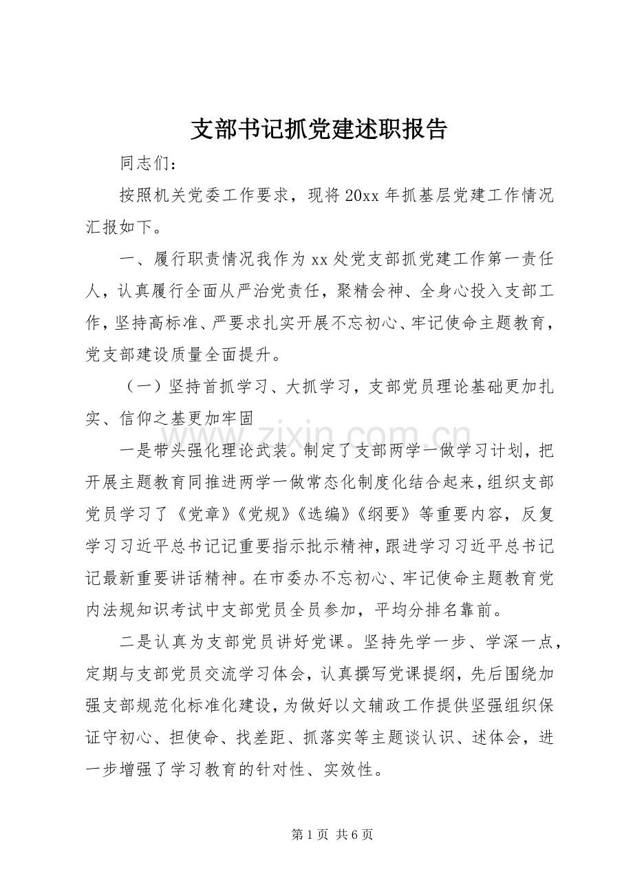 支部书记抓党建述职报告.docx_第1页