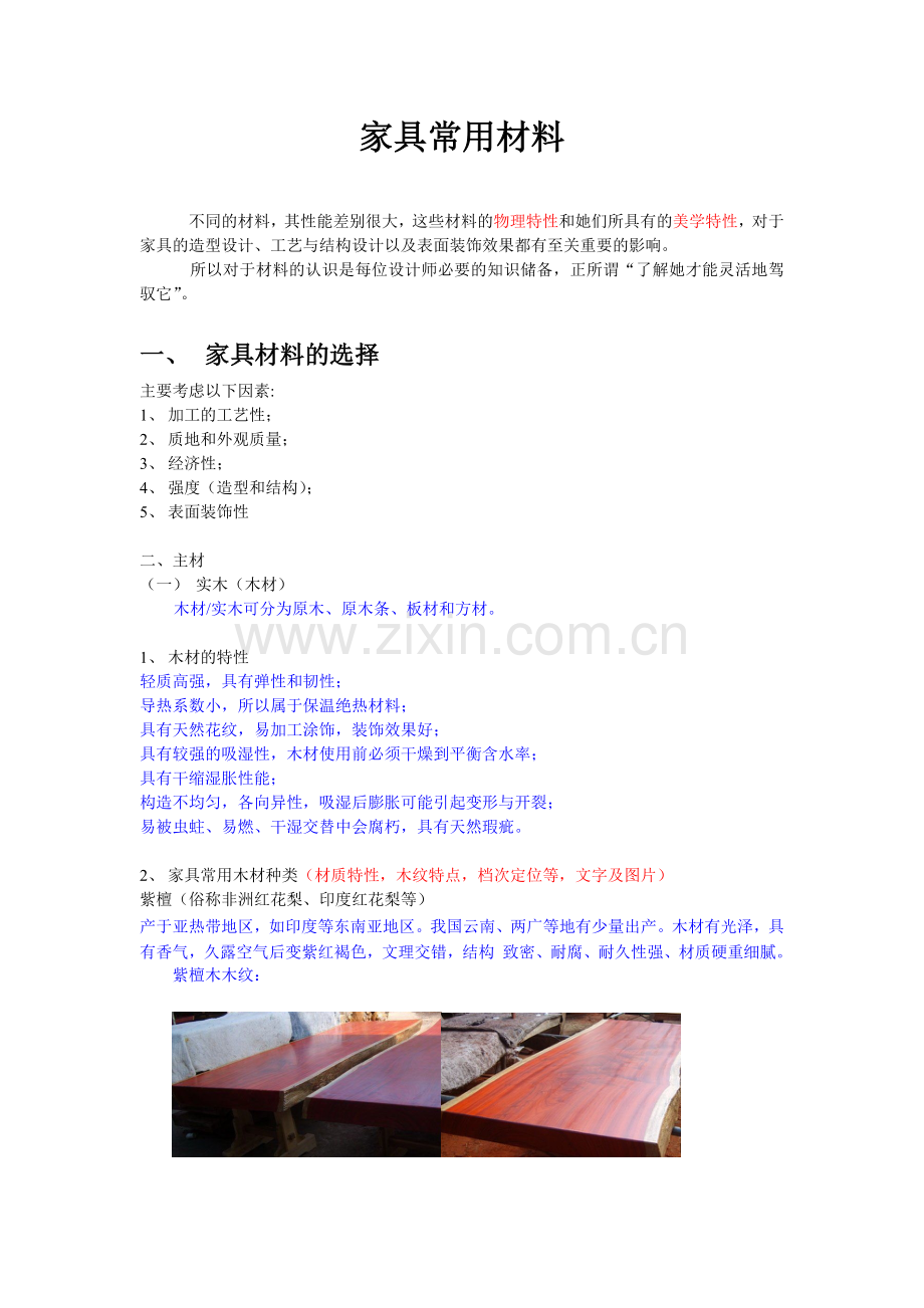 各种家具材料.docx_第1页