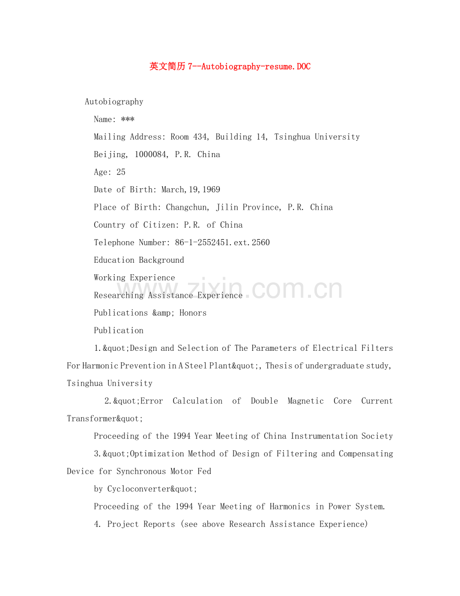 英文简历7--Autobiography-resumeDOC .doc_第1页