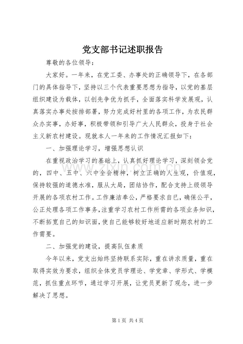 党支部书记述职报告 (28).docx_第1页