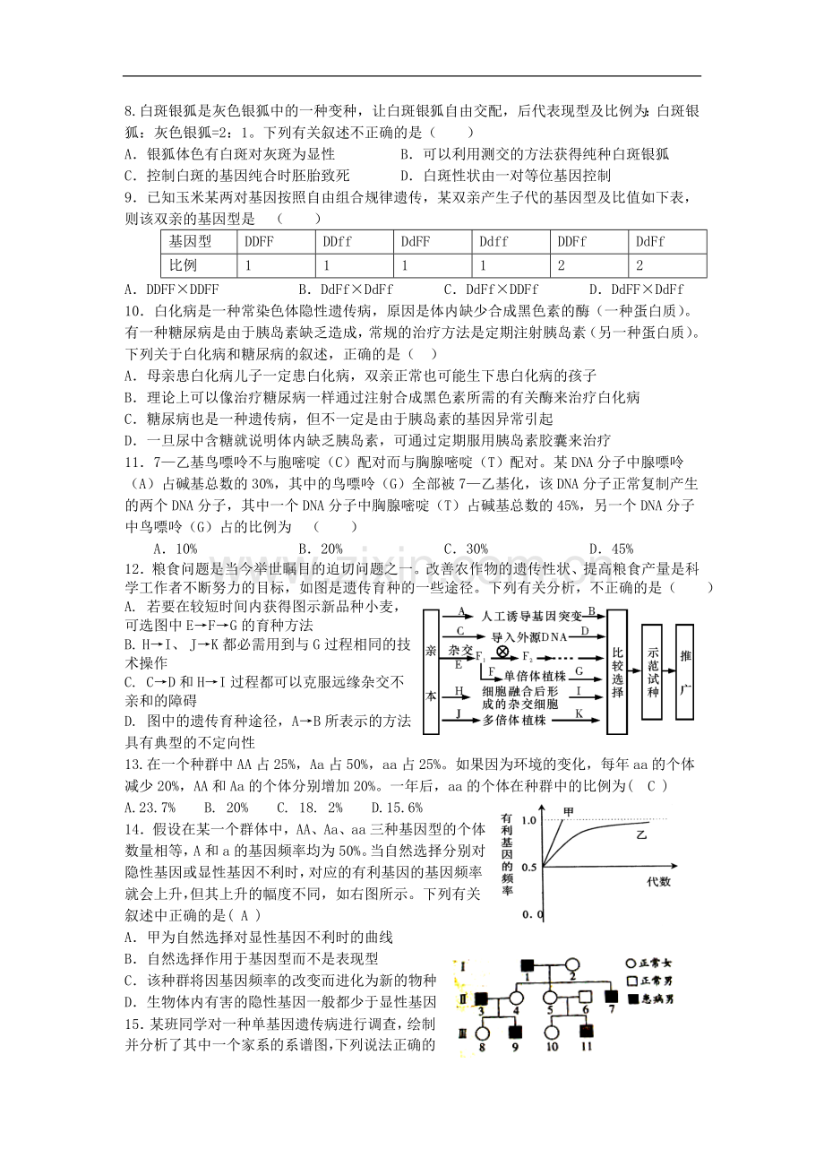 河南省新蔡一高高三生物3月月考试题新人教版.doc_第2页
