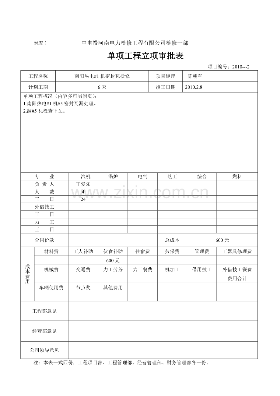 单项工程成本表格(南阳#1机密封瓦检修)XXXX23---XXXX28.docx_第2页