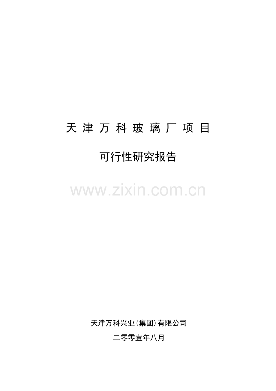天津某地产玻璃厂项目可行性研究报告.docx_第1页