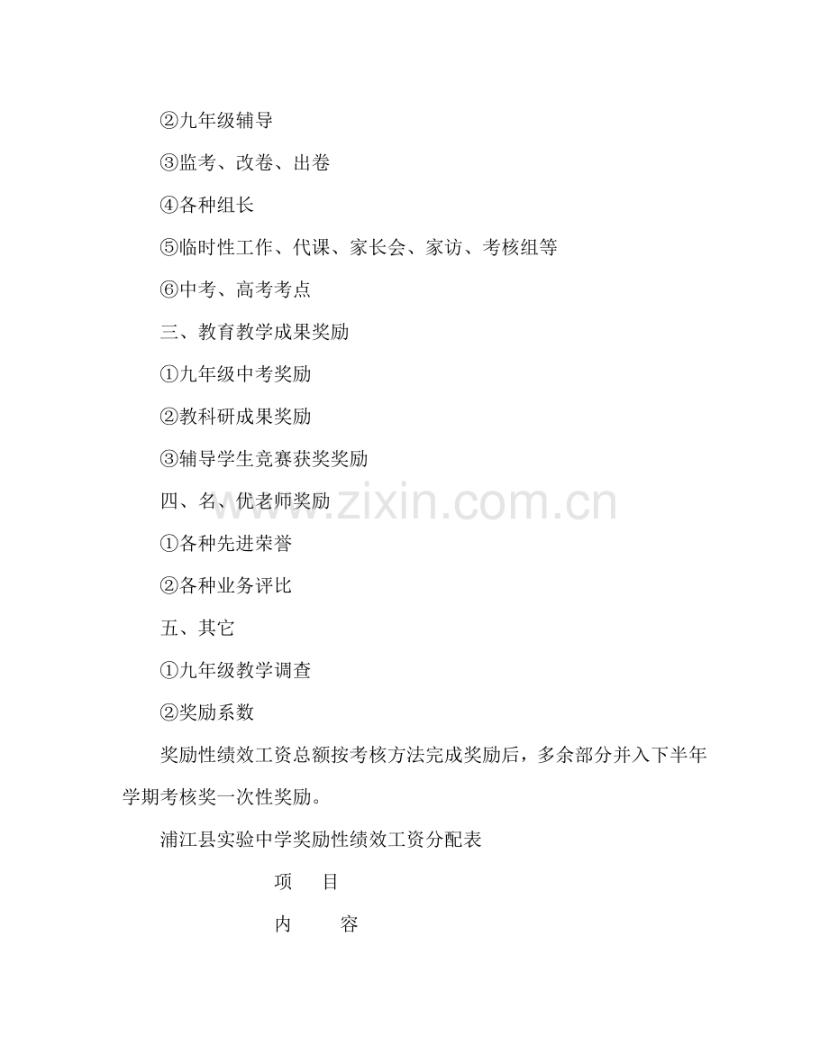 校长办公室范文奖励性绩效工资分配方案 .doc_第2页