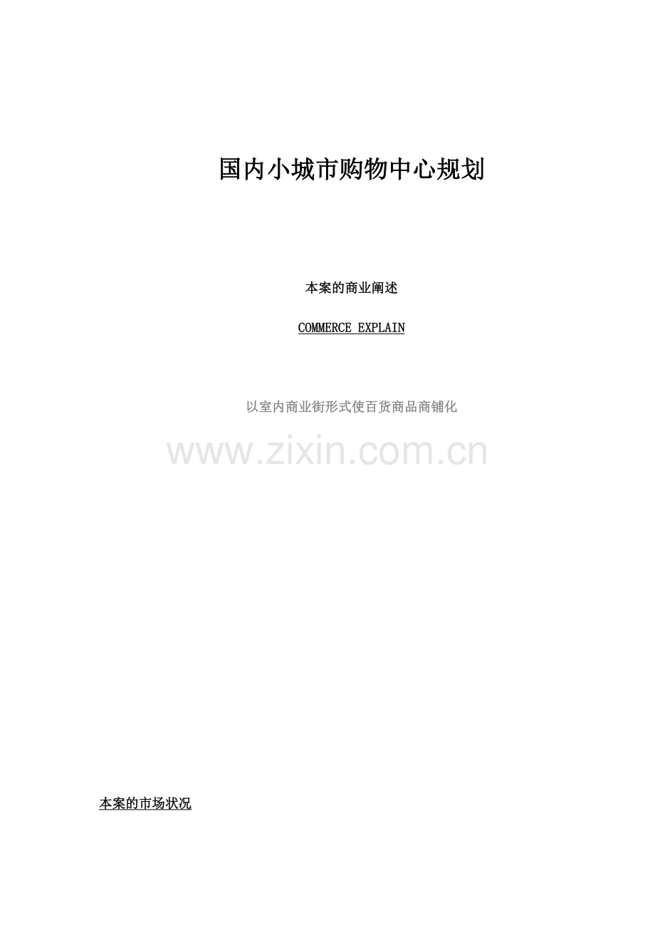 小城市购物中心规划分析.docx_第1页