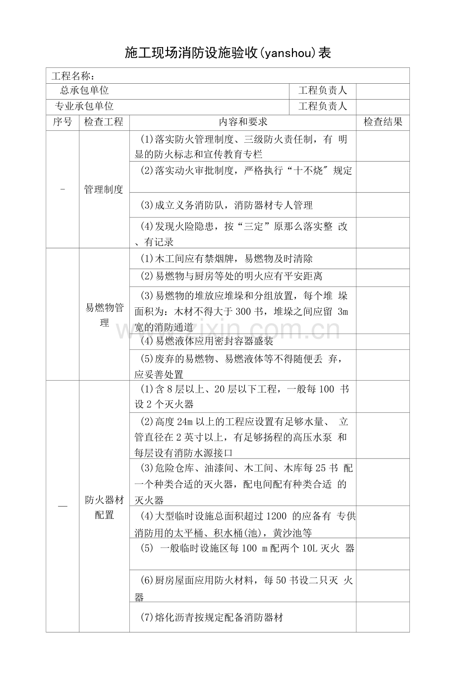 E0354施工现场消防设施验收表.docx_第1页