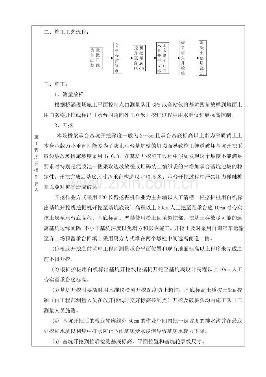 某铁路承台开挖施工技术交底书.doc_第2页