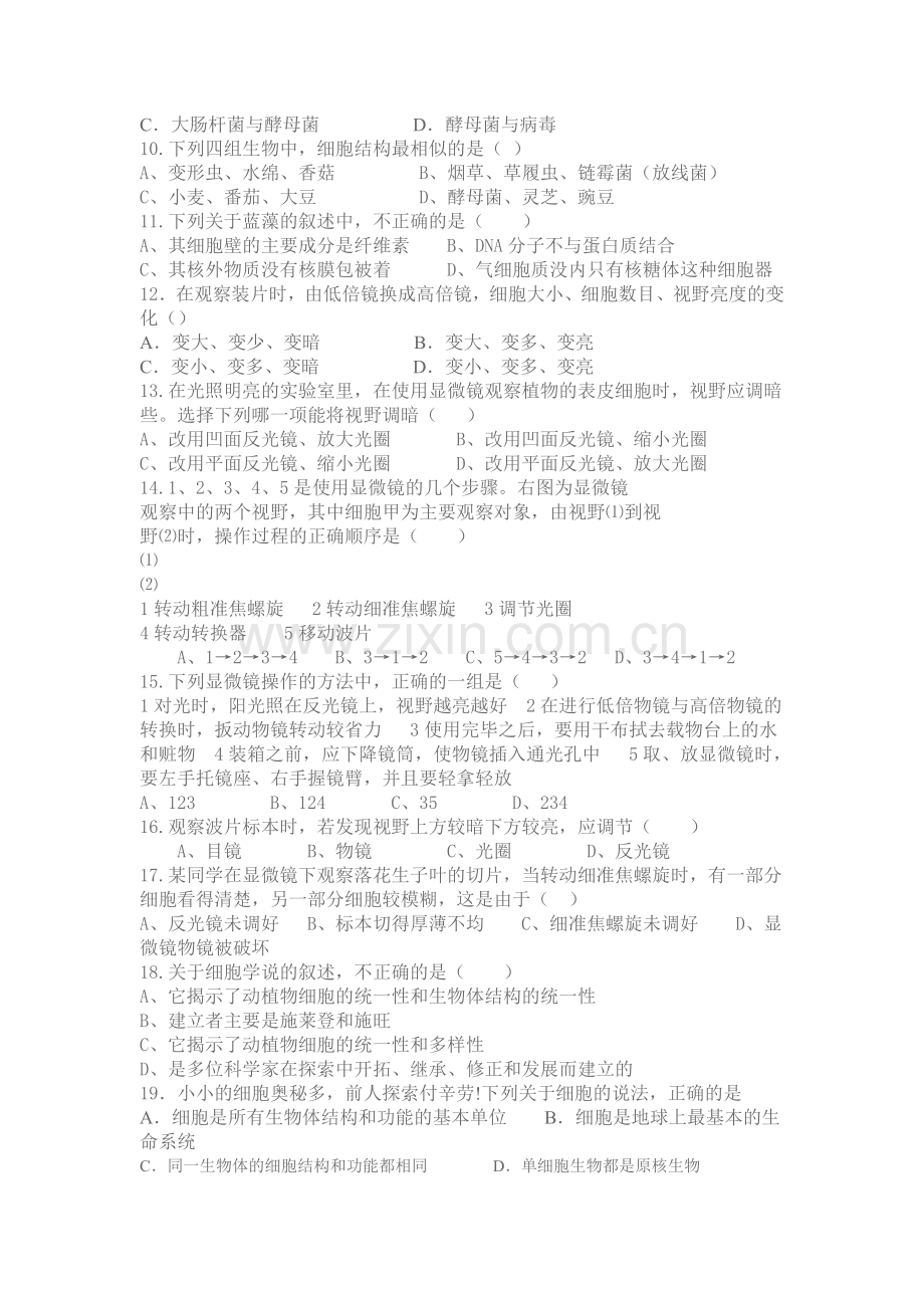 走进细胞作业.doc_第2页