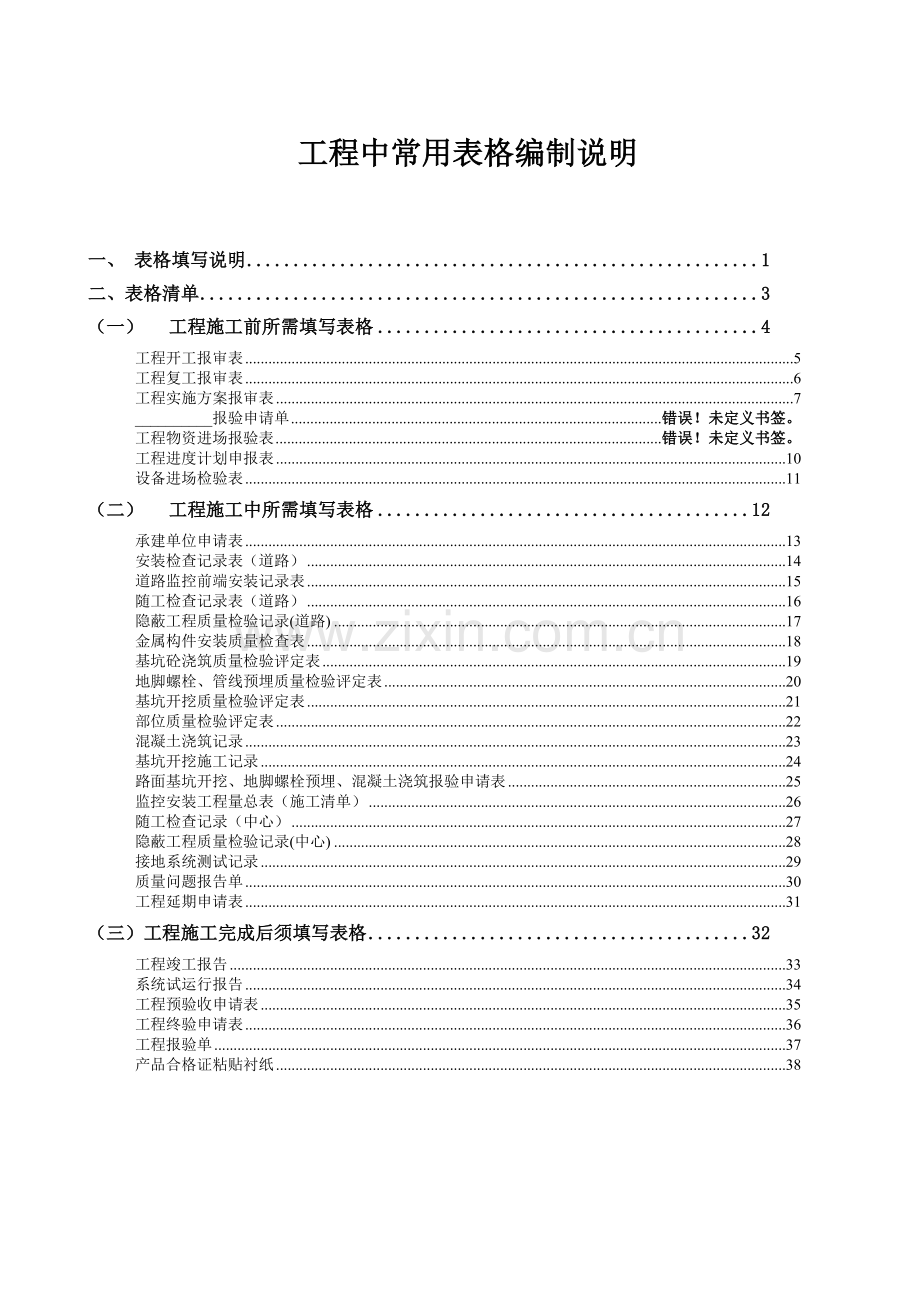安防工程中所需表格-安防工程中所需表格.docx_第1页