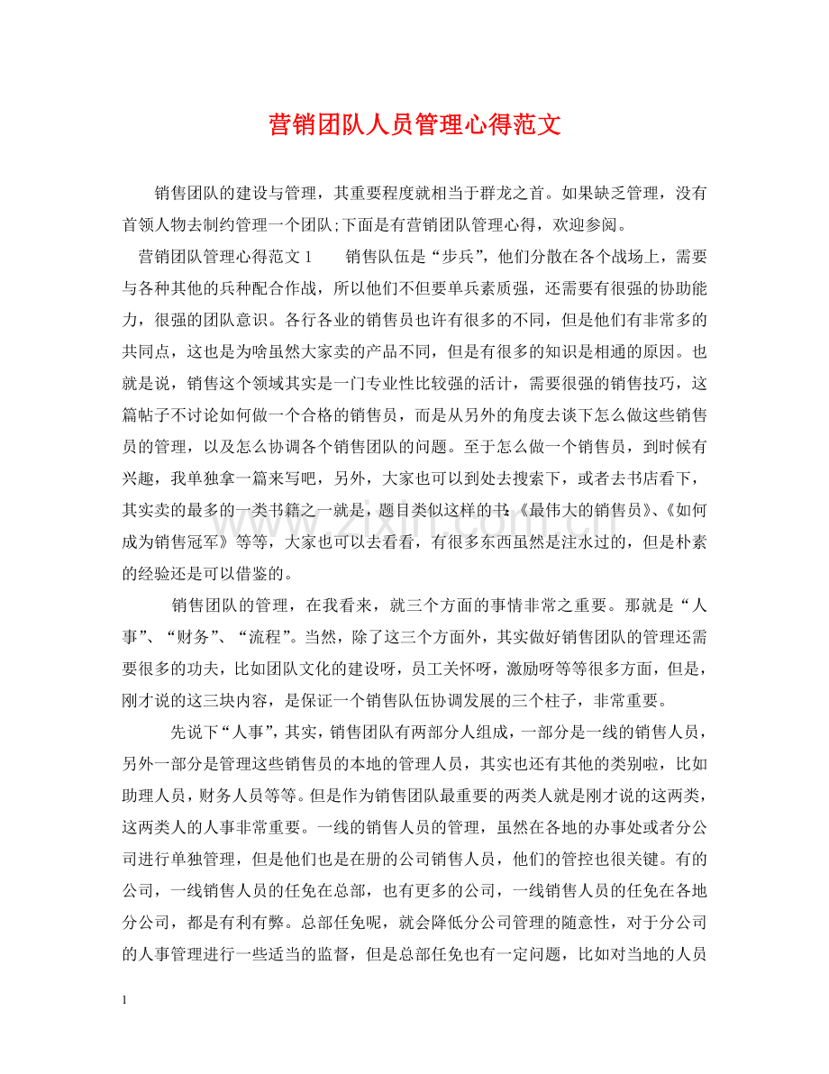 营销团队人员管理心得范文 .doc_第1页