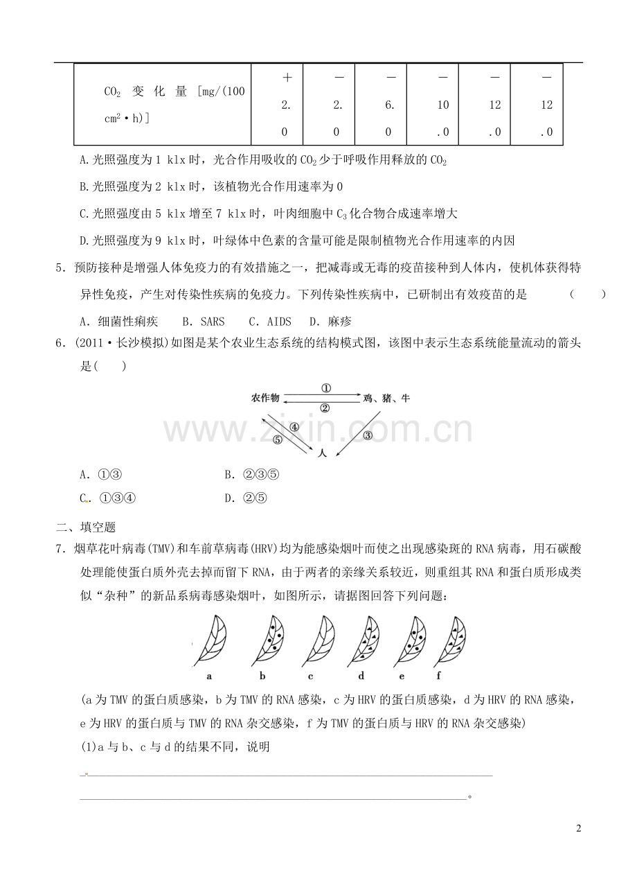 山东省2013届高考生物压轴预测试题9-新人教版.doc_第2页