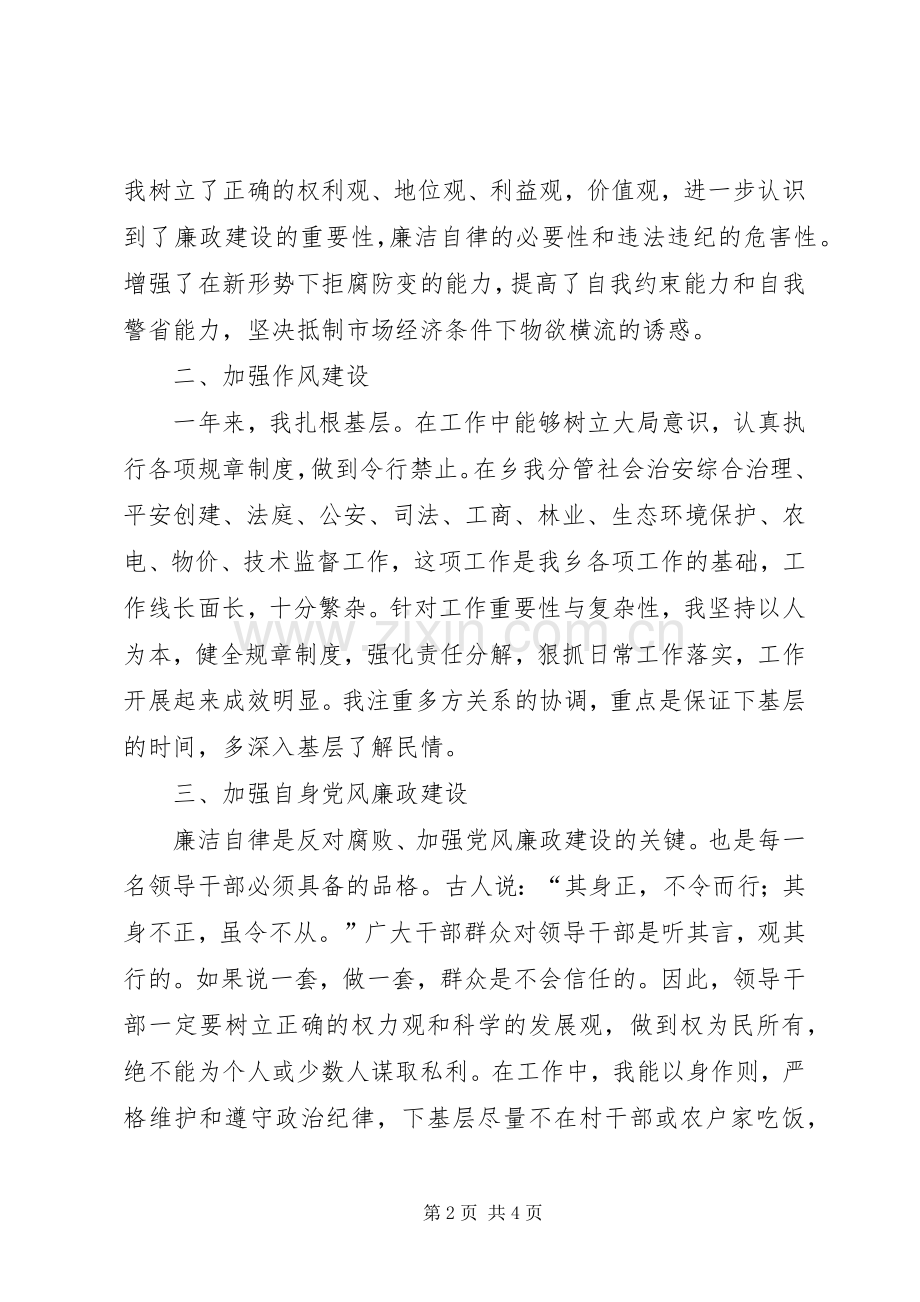 乡党委委员副乡长述职报告.docx_第2页