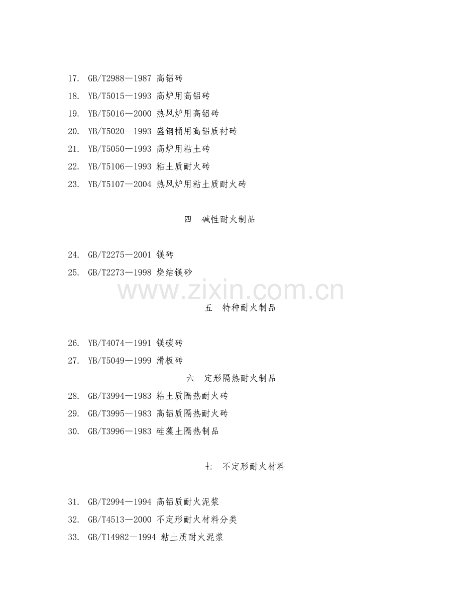耐火制品及其试验方法标准目录.doc_第2页