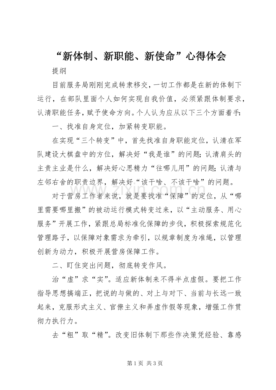 “新体制、新职能、新使命”心得体会.docx_第1页