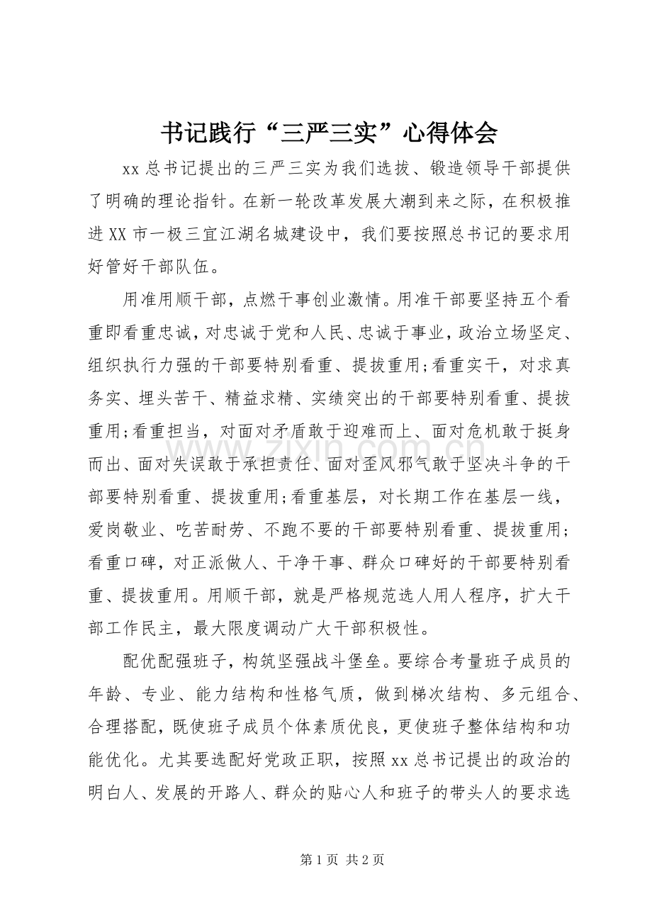 书记践行“三严三实”心得体会.docx_第1页
