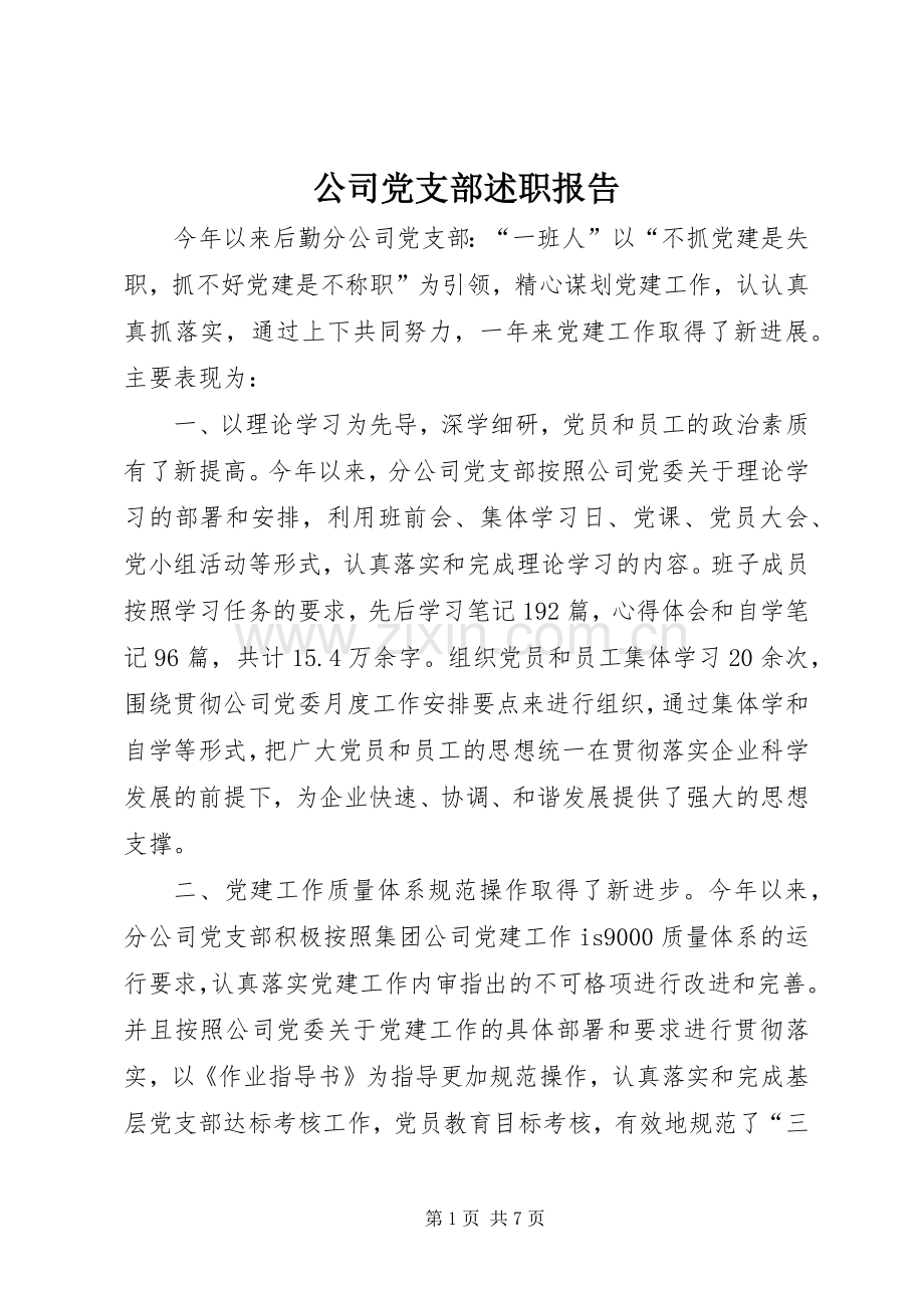 公司党支部述职报告.docx_第1页