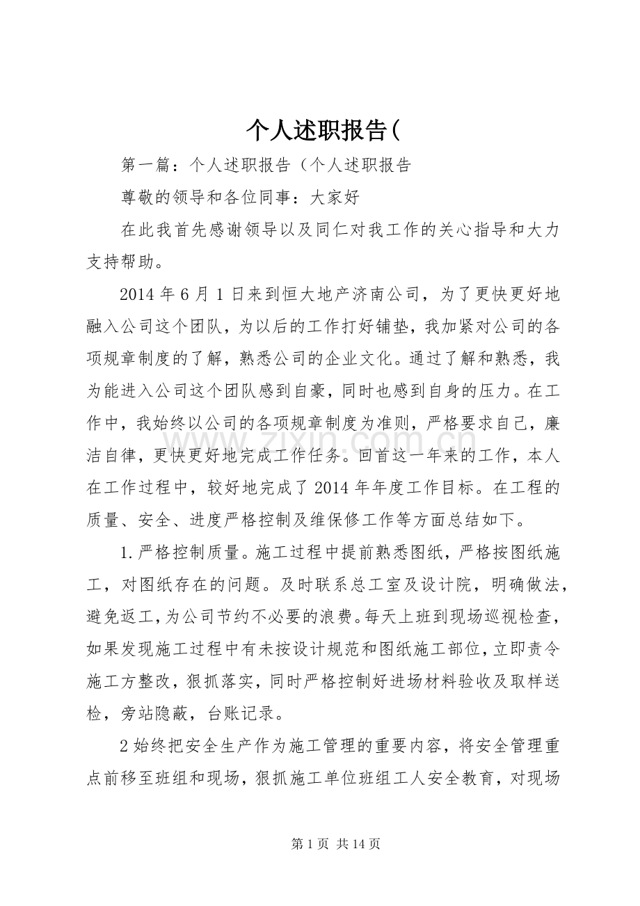 个人述职报告(.docx_第1页