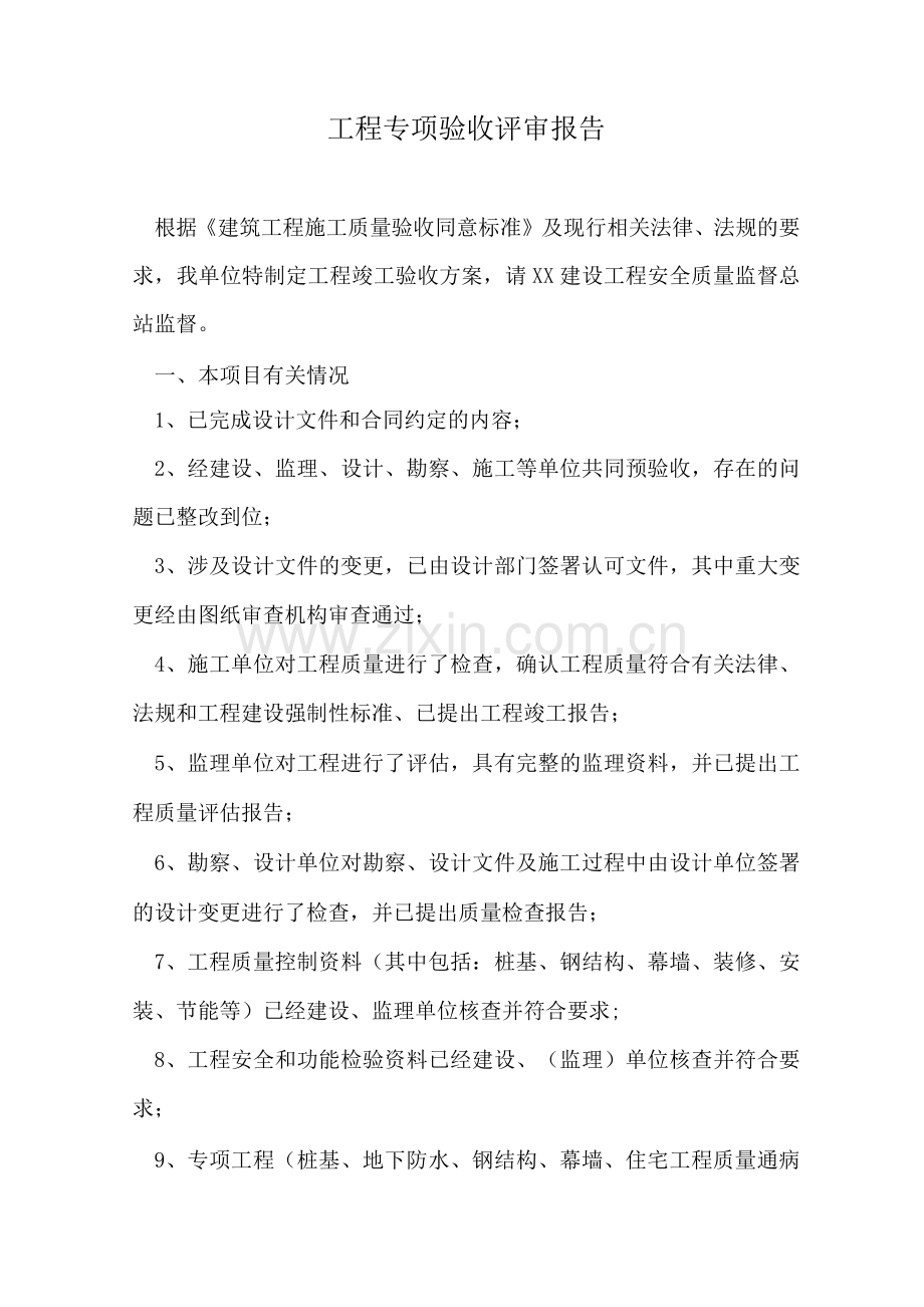 工程专项验收评审报告.docx_第1页