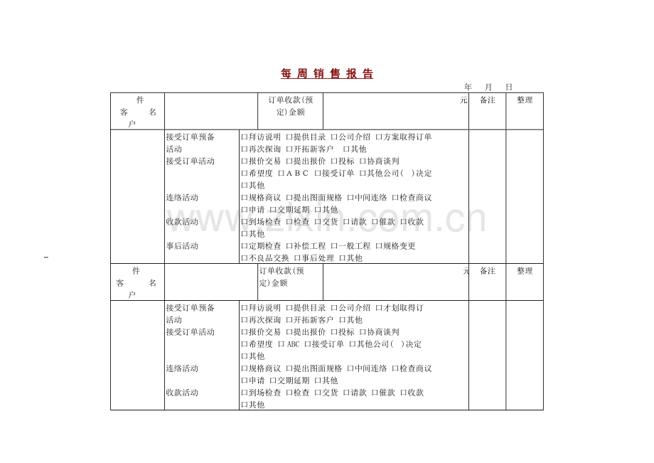 每周销售报告(1).docx_第1页