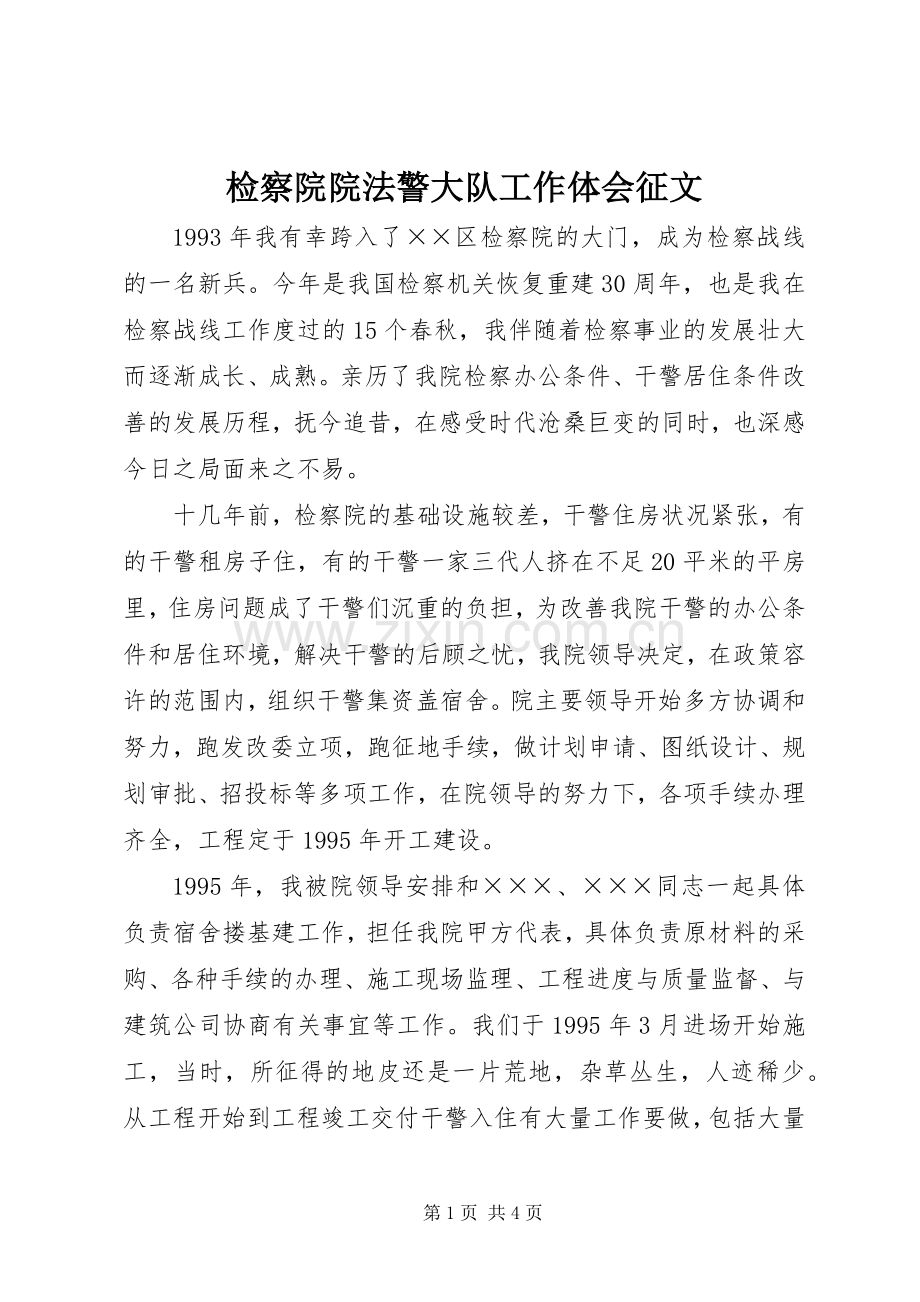 检察院院法警大队工作体会征文.docx_第1页