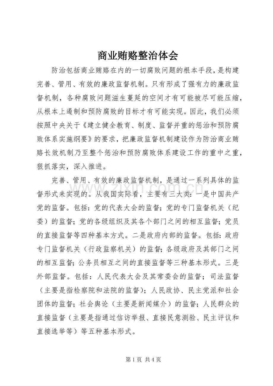 商业贿赂整治体会.docx_第1页