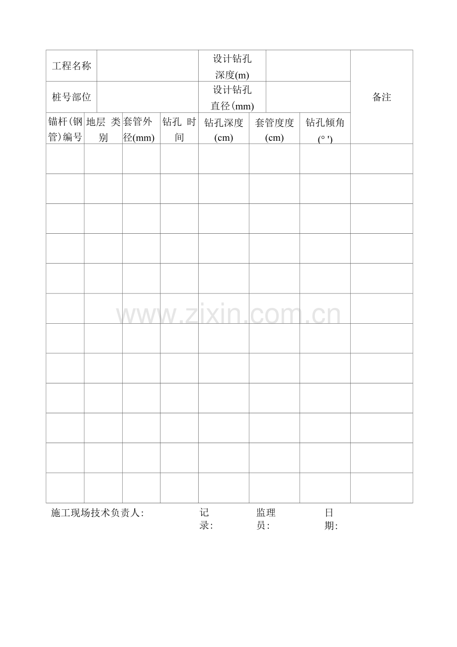 锚杆(或小导管)原始记录.docx_第2页