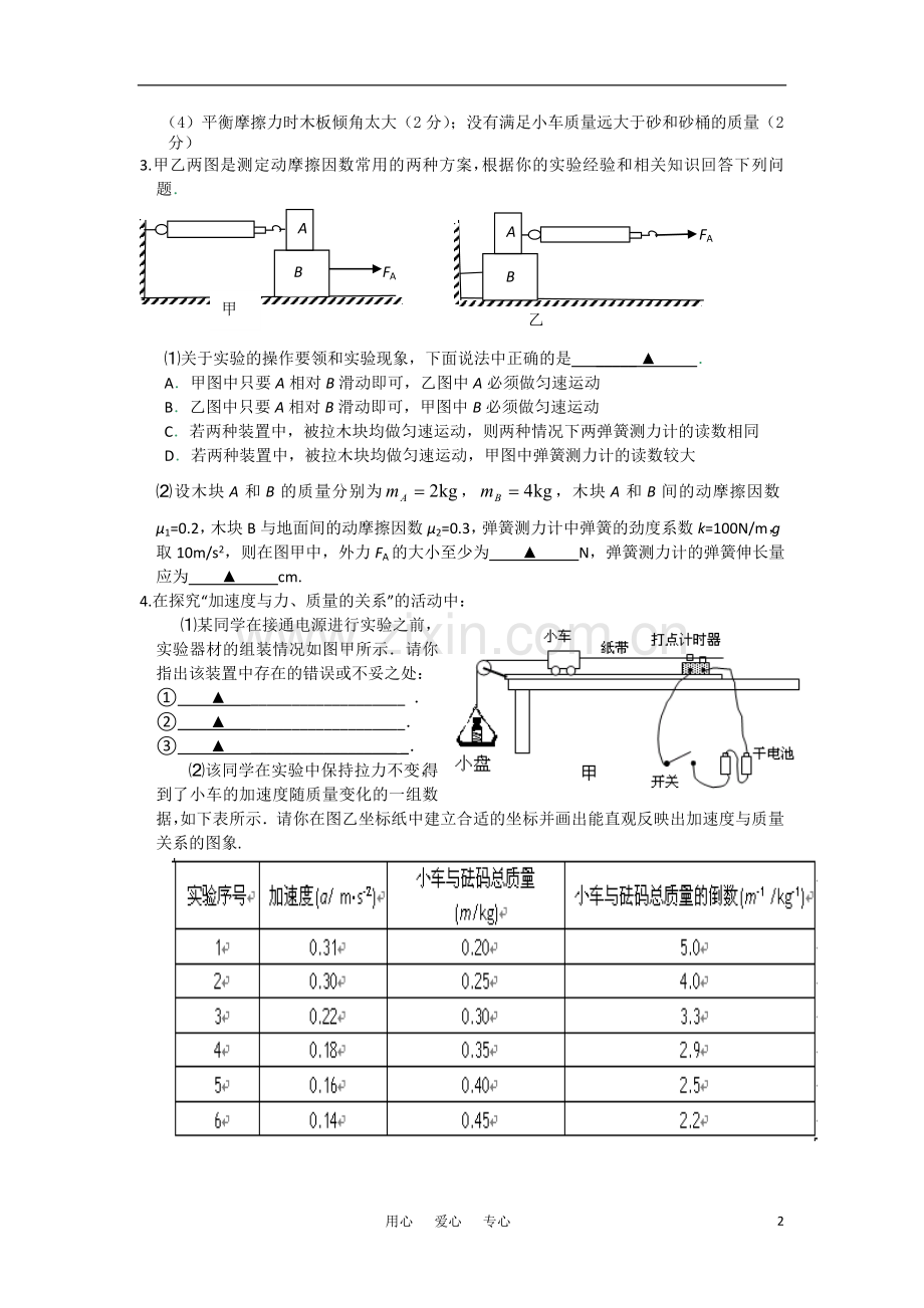 高中物理-实验专题练习-新人教版必修1.doc_第2页
