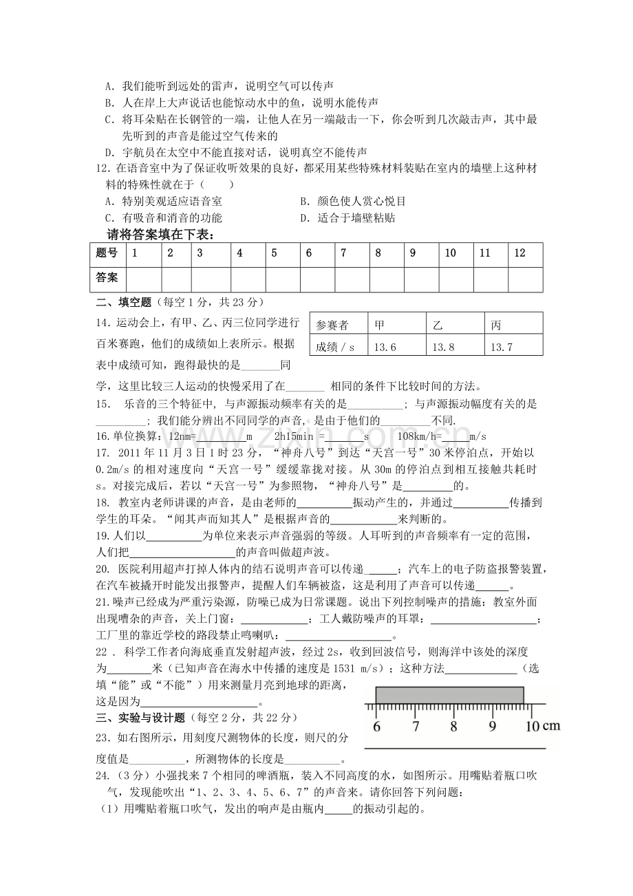 沾溪镇中学2015年下期一学月月考物理试卷.doc_第2页