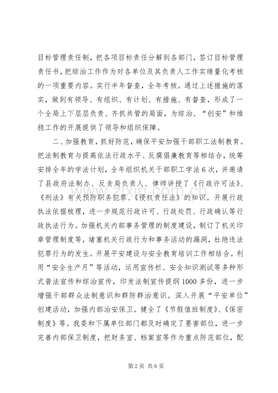 XX县住房和城乡建委综治工作述职报告.docx_第2页