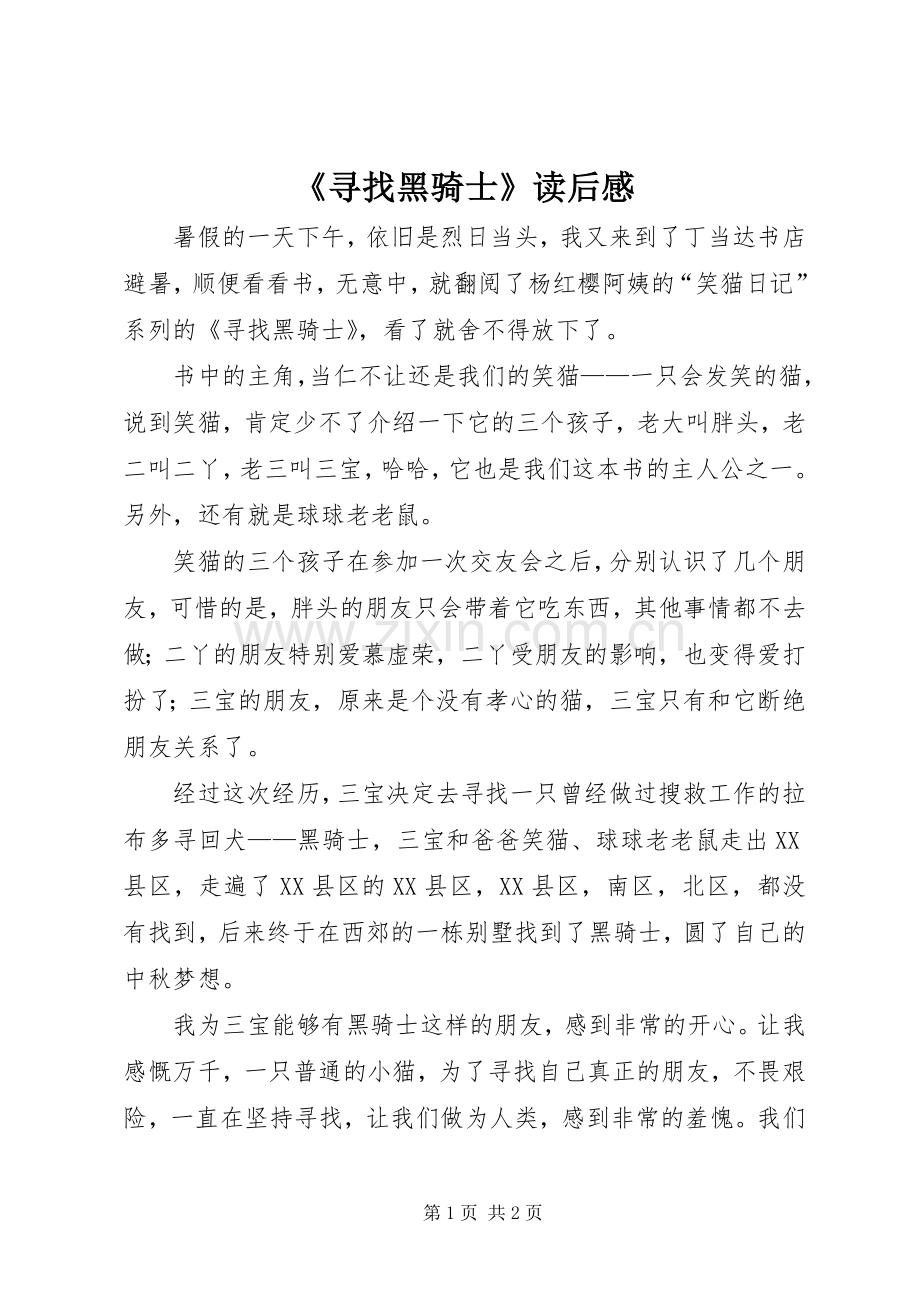 《寻找黑骑士》读后感.docx_第1页