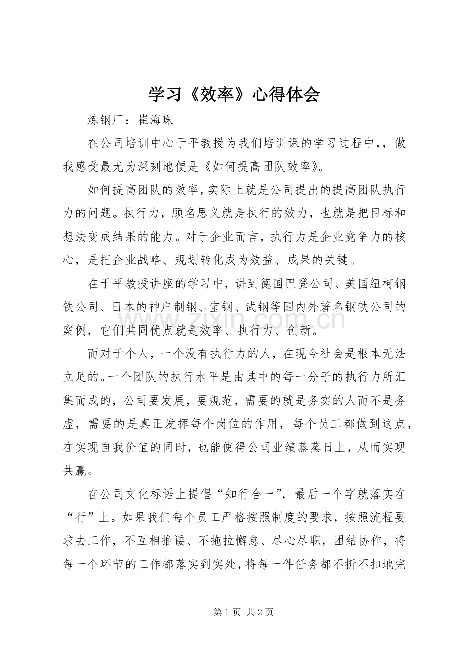 学习《效率》心得体会.docx_第1页