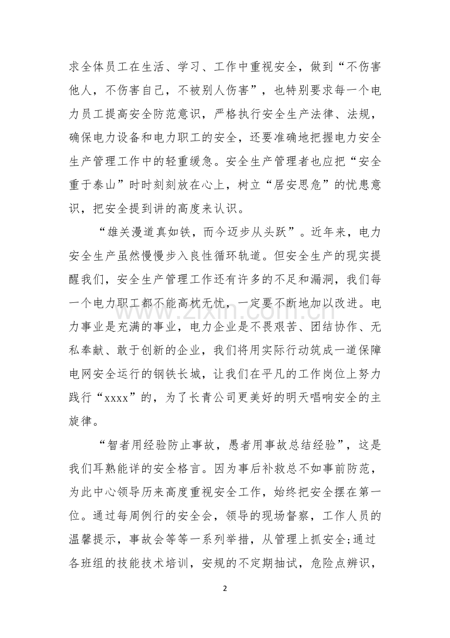 关于电力安全的演讲稿.docx_第2页