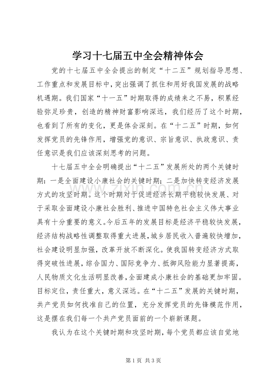学习十七届五中全会精神体会.docx_第1页