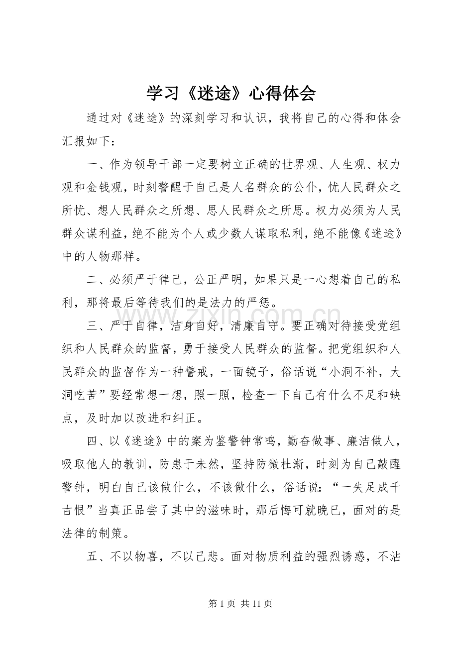 学习《迷途》心得体会.docx_第1页