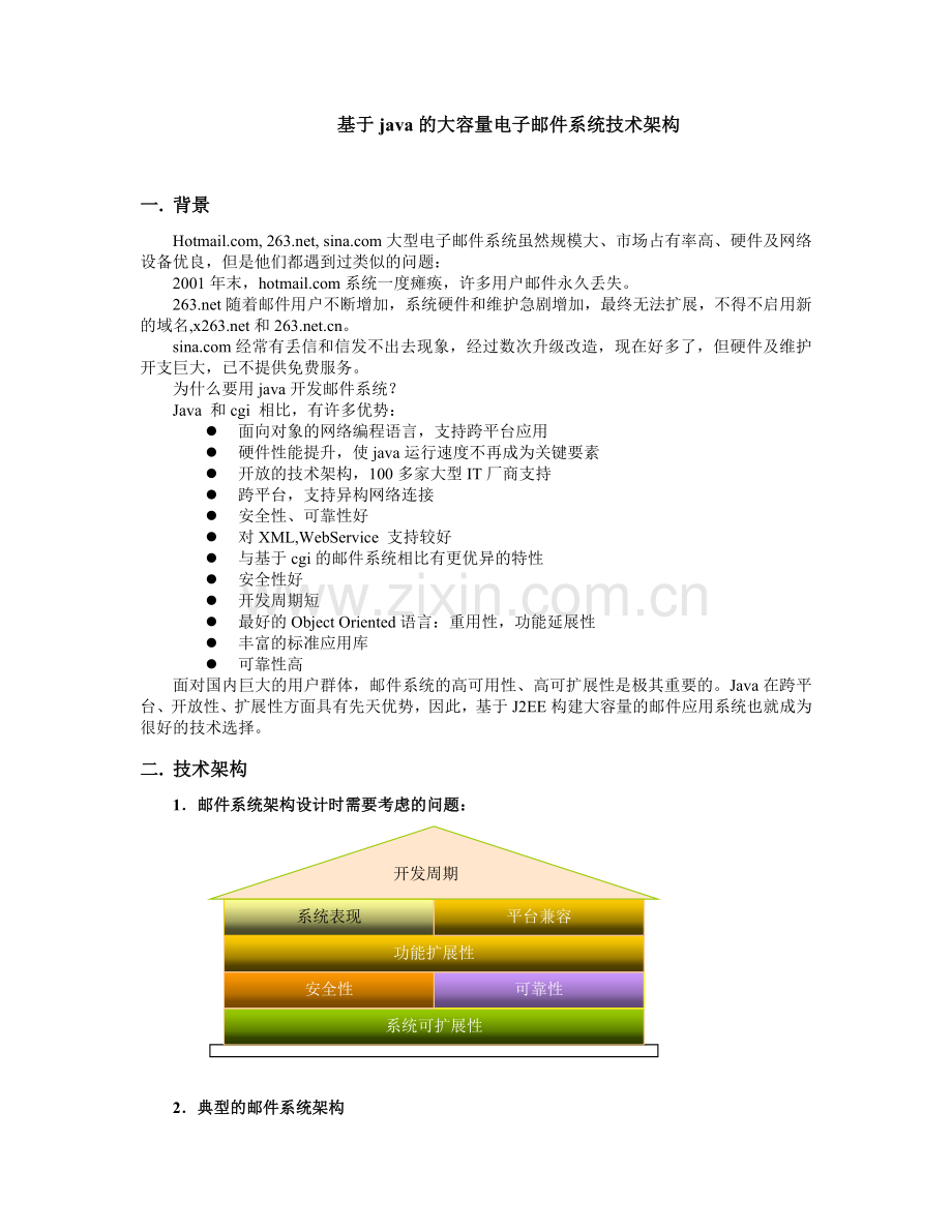 基于java的大容量电子邮件系统技术架构.docx_第1页
