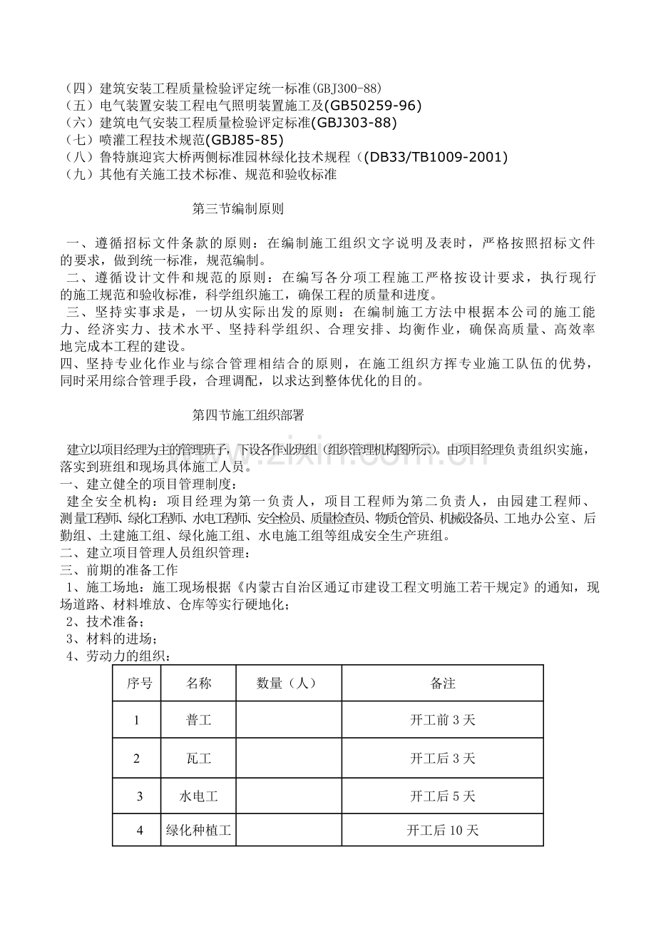 扎鲁特旗迎宾大桥两侧园 林 绿 化 工 程 施 工 组 织 设 计 方 案.doc_第2页
