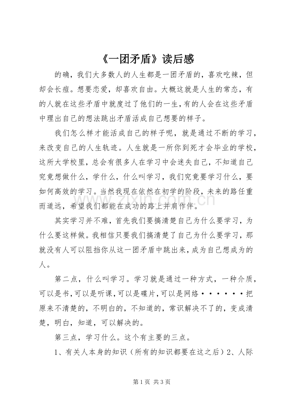 《一团矛盾》读后感.docx_第1页