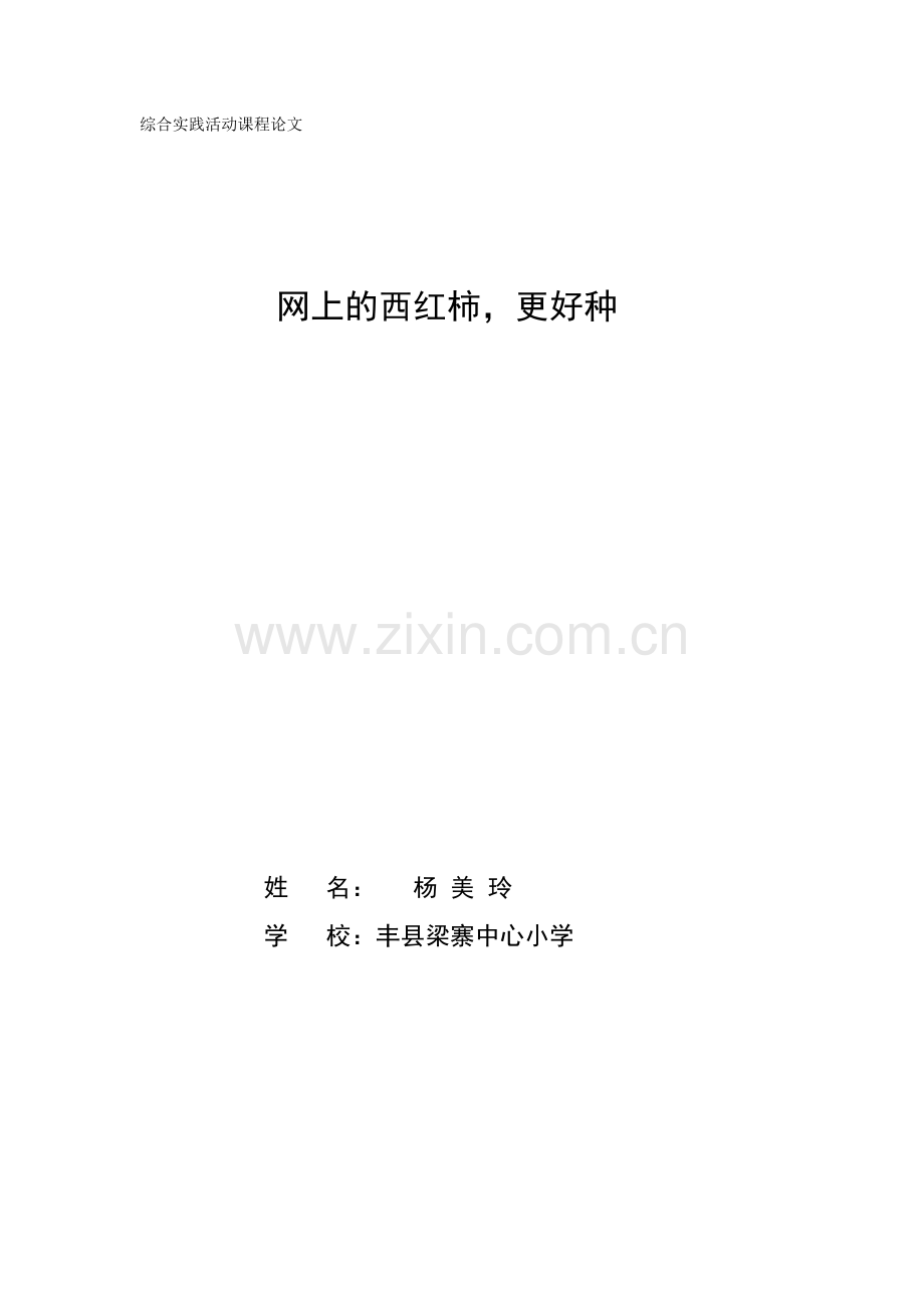 综合实践活动课程论文.doc_第1页