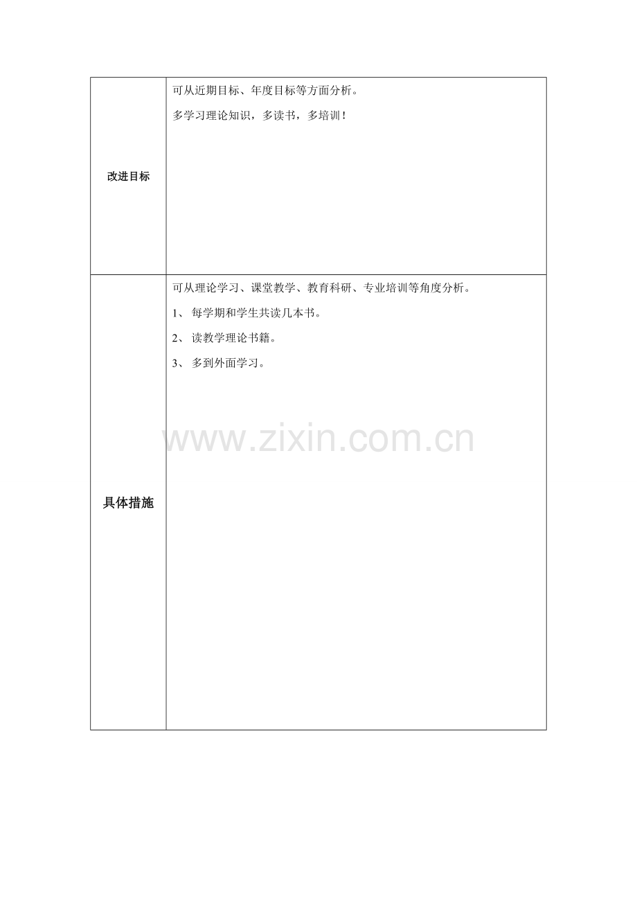 任务表单：个人教学问题改进计划模板(李念东).doc_第2页