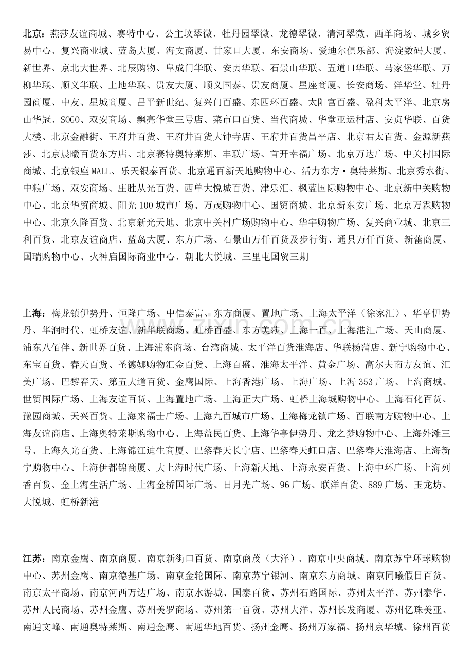 中国知名商场名称.doc_第1页