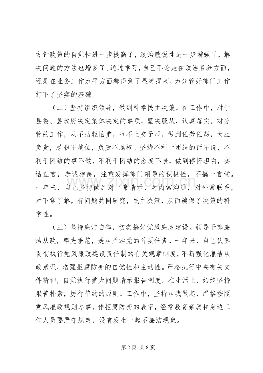 20XX年副县长个人述职报告.docx_第2页