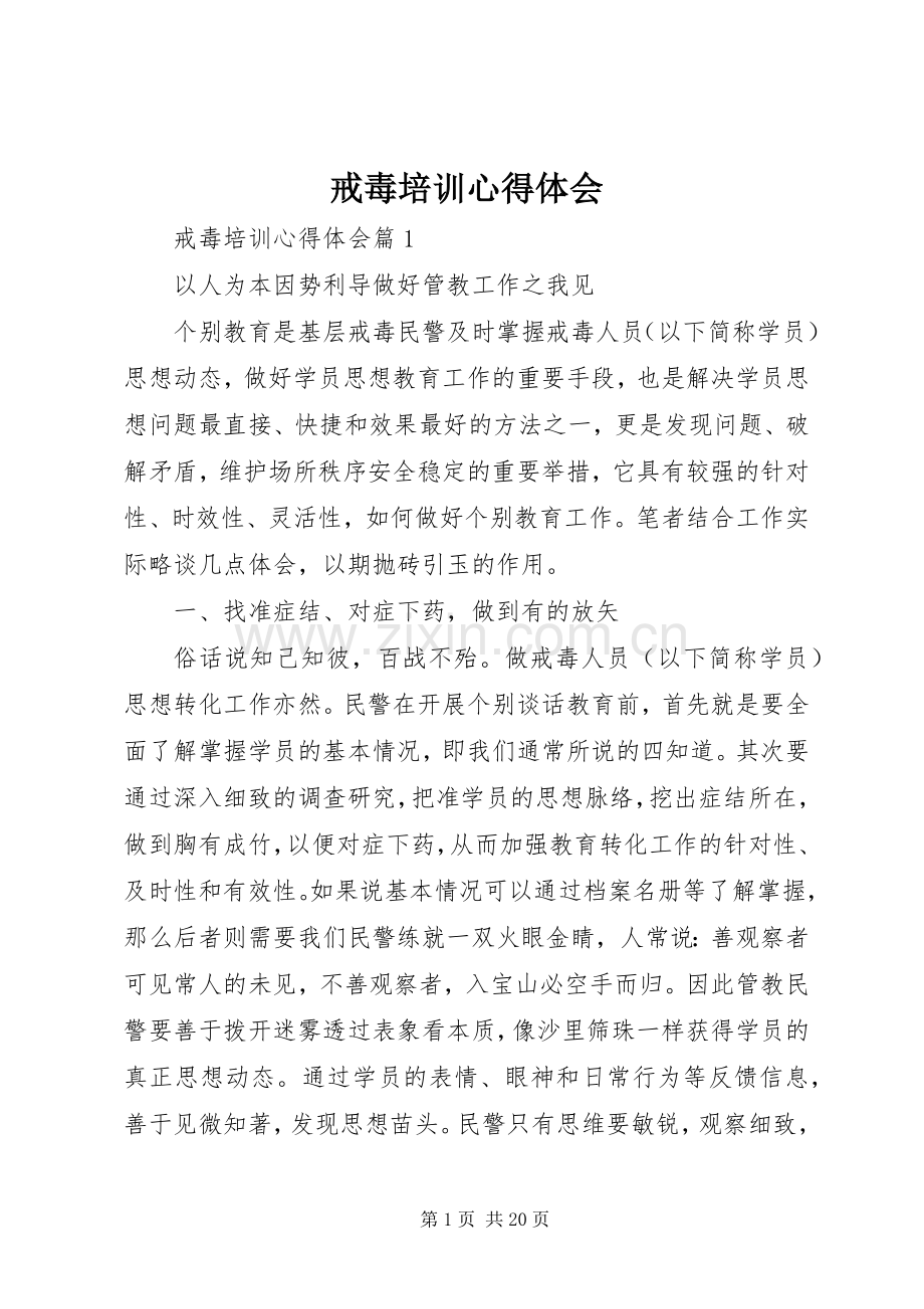 戒毒培训心得体会.docx_第1页