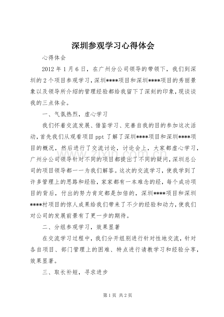 深圳参观学习心得体会.docx_第1页