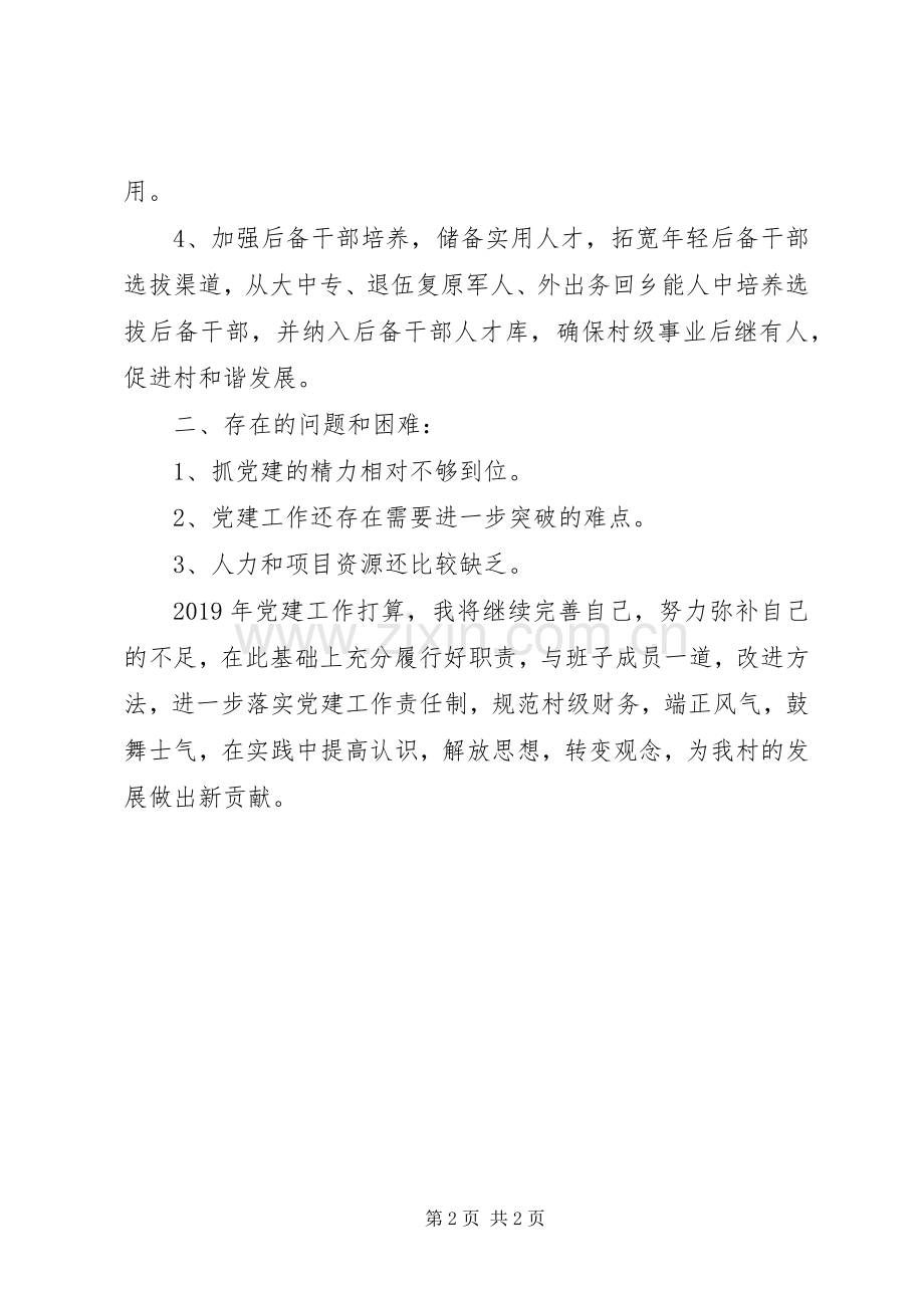 201X年村书记党建工作述职报告（发言稿）.docx_第2页