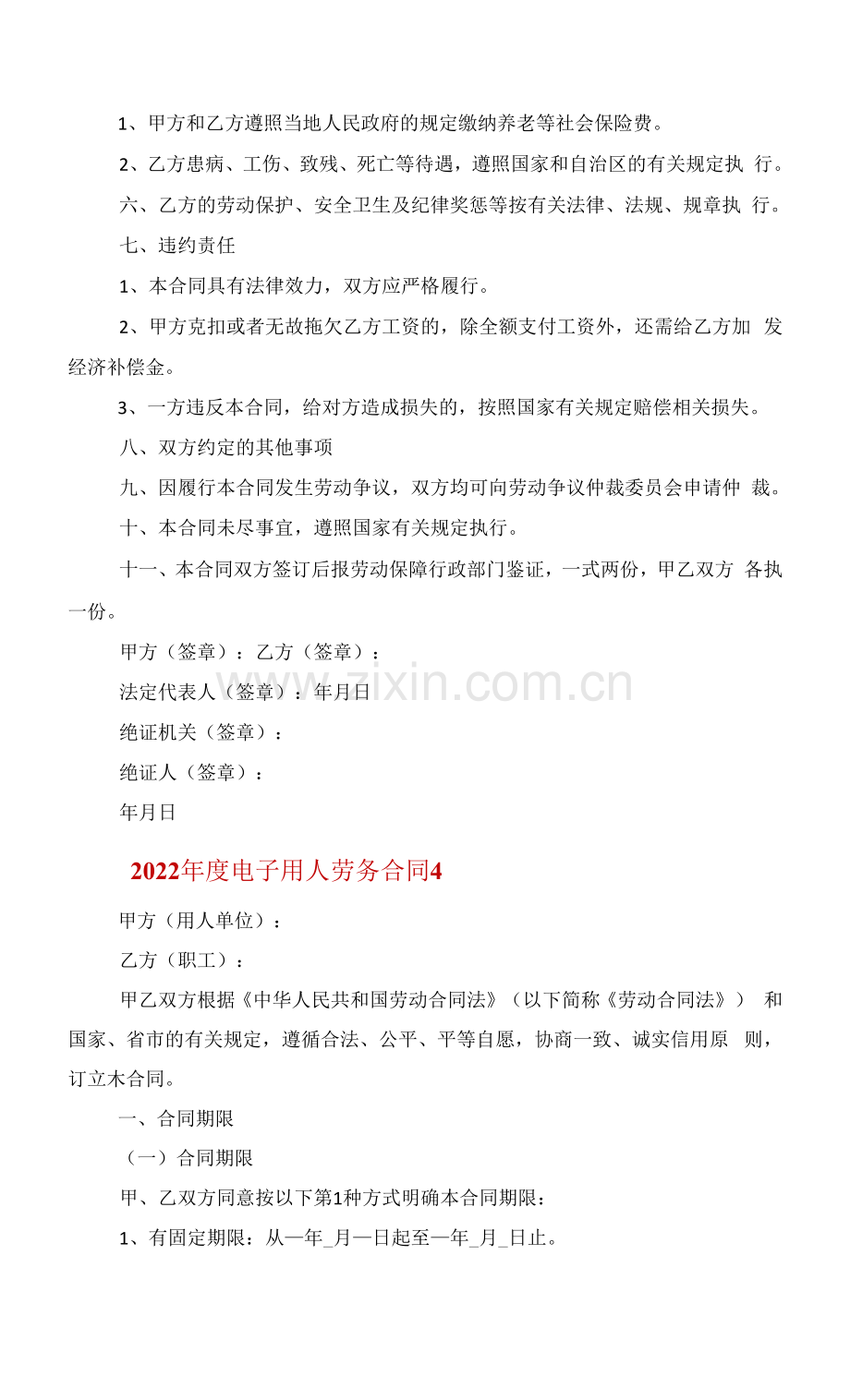 2022年度电子用人劳务合同模板范文.docx_第2页
