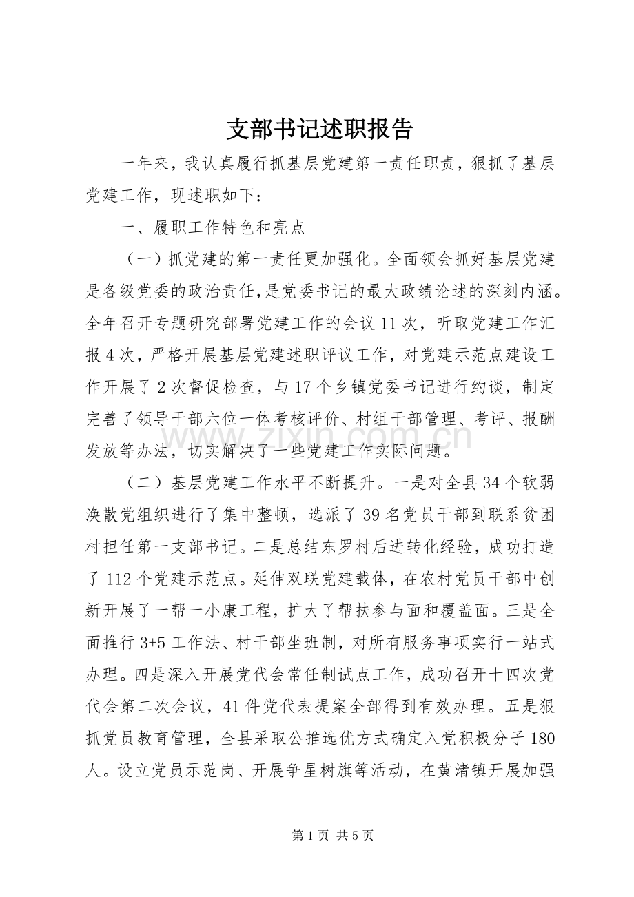 支部书记述职报告 (25).docx_第1页