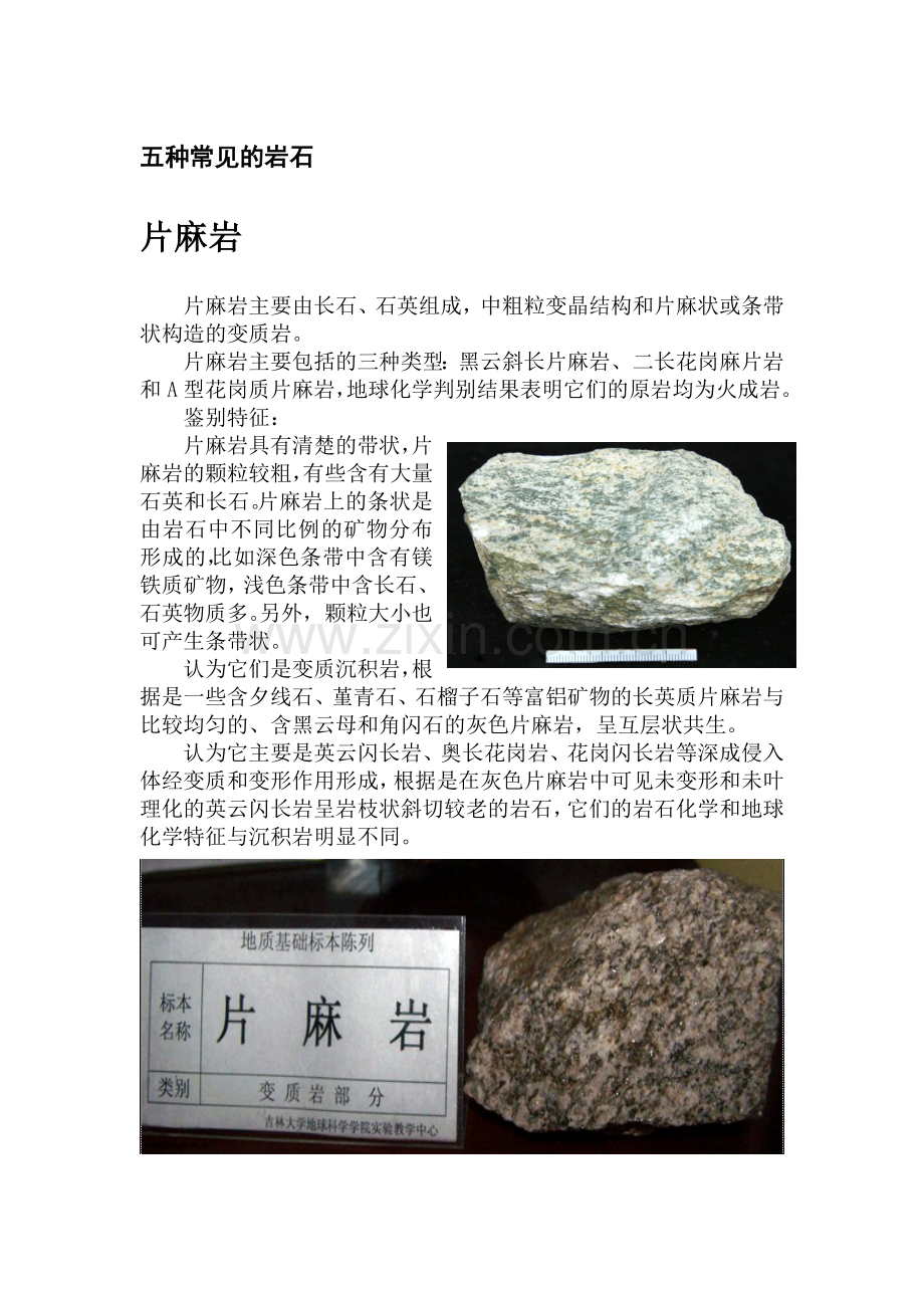 五大岩石的鉴定特征.doc_第1页